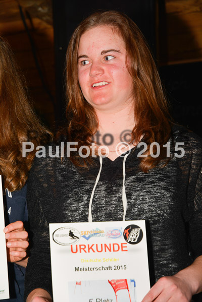 Deutsche Schülermeisterschaft Siegerehrung 2015