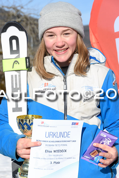 Münchner Schülermeisterschaft Riesenslalom 22.02.2020